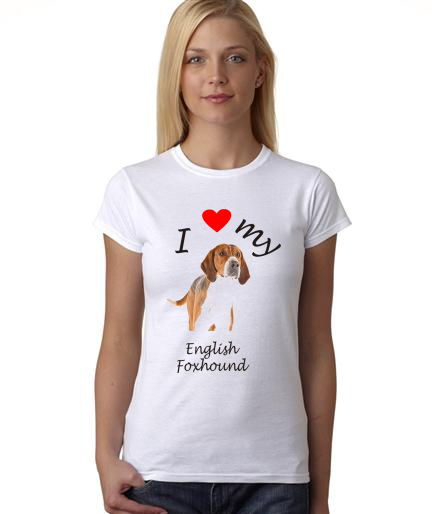 Dogs - I Heart My English Foxhound on Womans Shirt